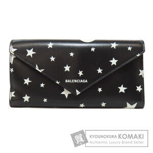 Balenciaga Star Motif Long Wallet Calfskin